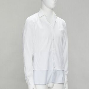 RAF SIMONS white extended layered hem deconstructed shirt EU44 S